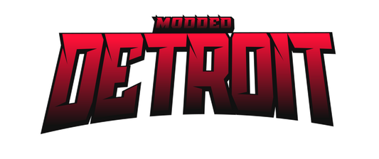 Red Modded Text Logo Sticker